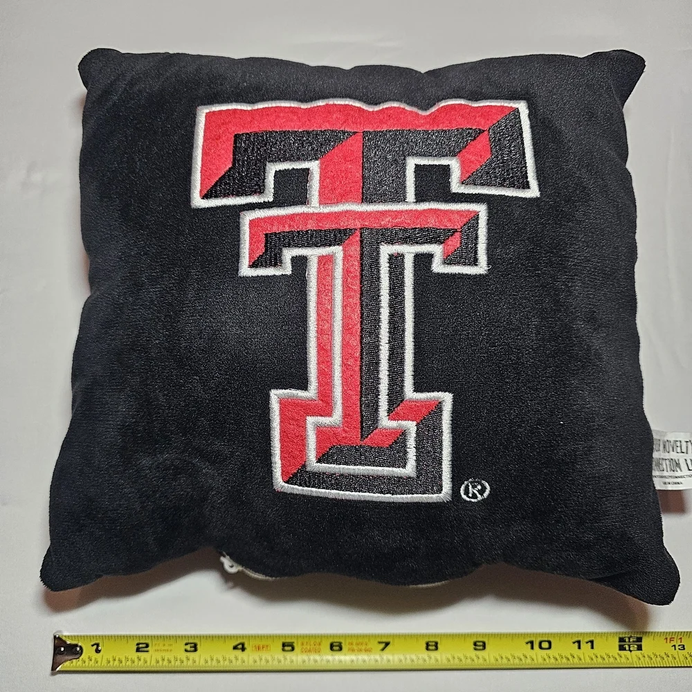 Texas Tech Red Raiders Double-T Plush Throw Pillow 12” Fan Cave Dorm Decor